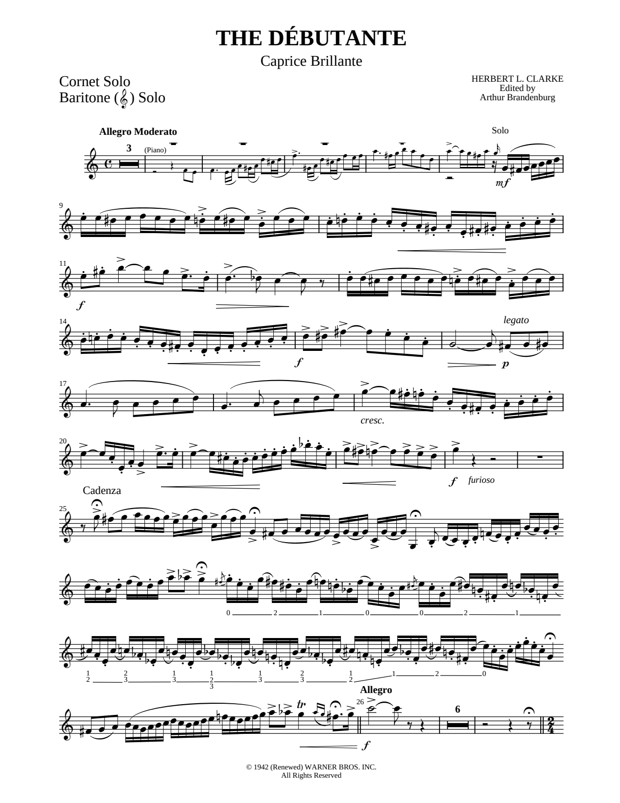 The Débutante - Trumpet part