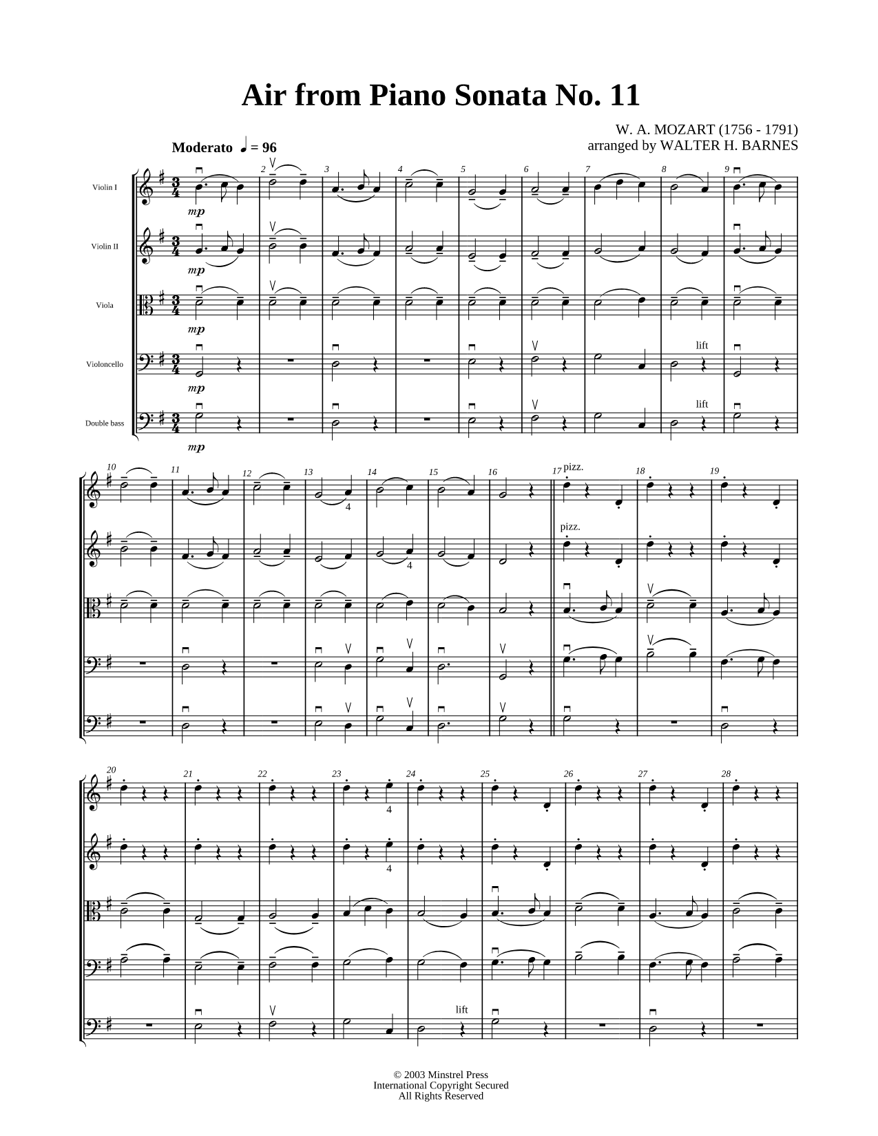 Air From Piano Sonata No. 11