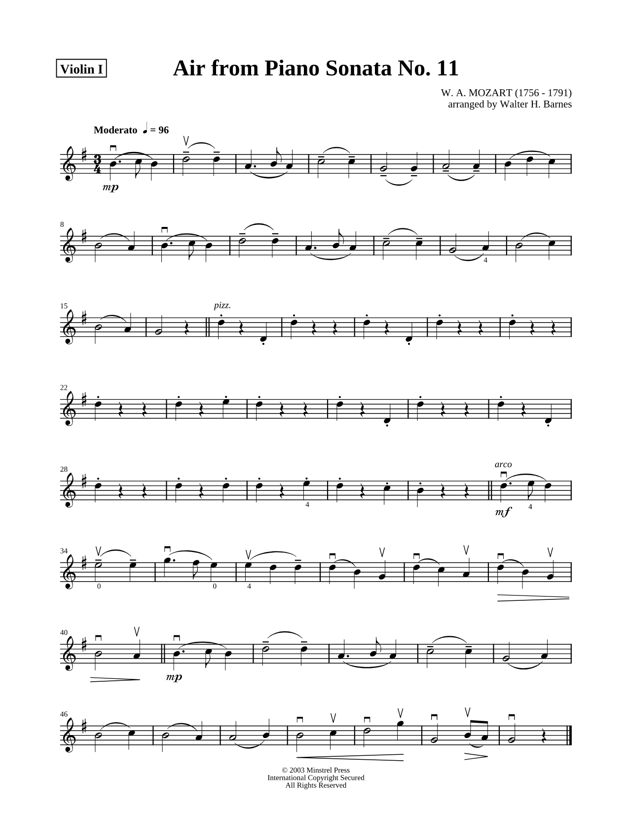 Air From Piano Sonata No. 11
