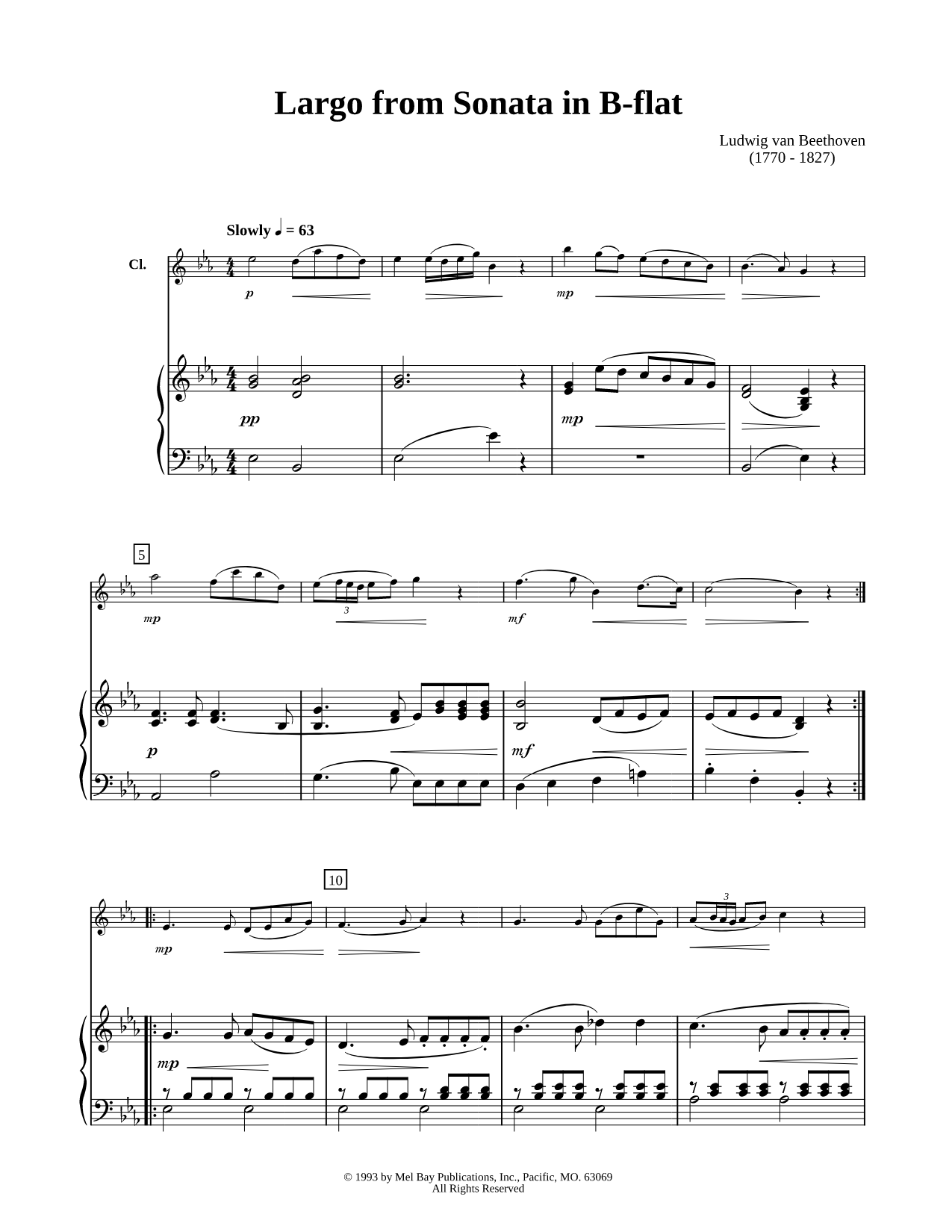 Largo From Sonata In B-Flat