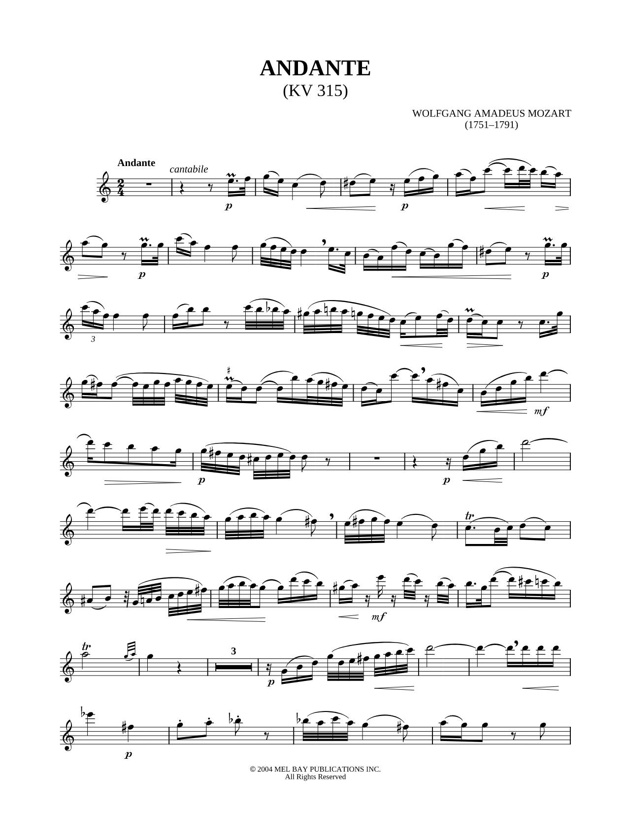 Andante, K. 315