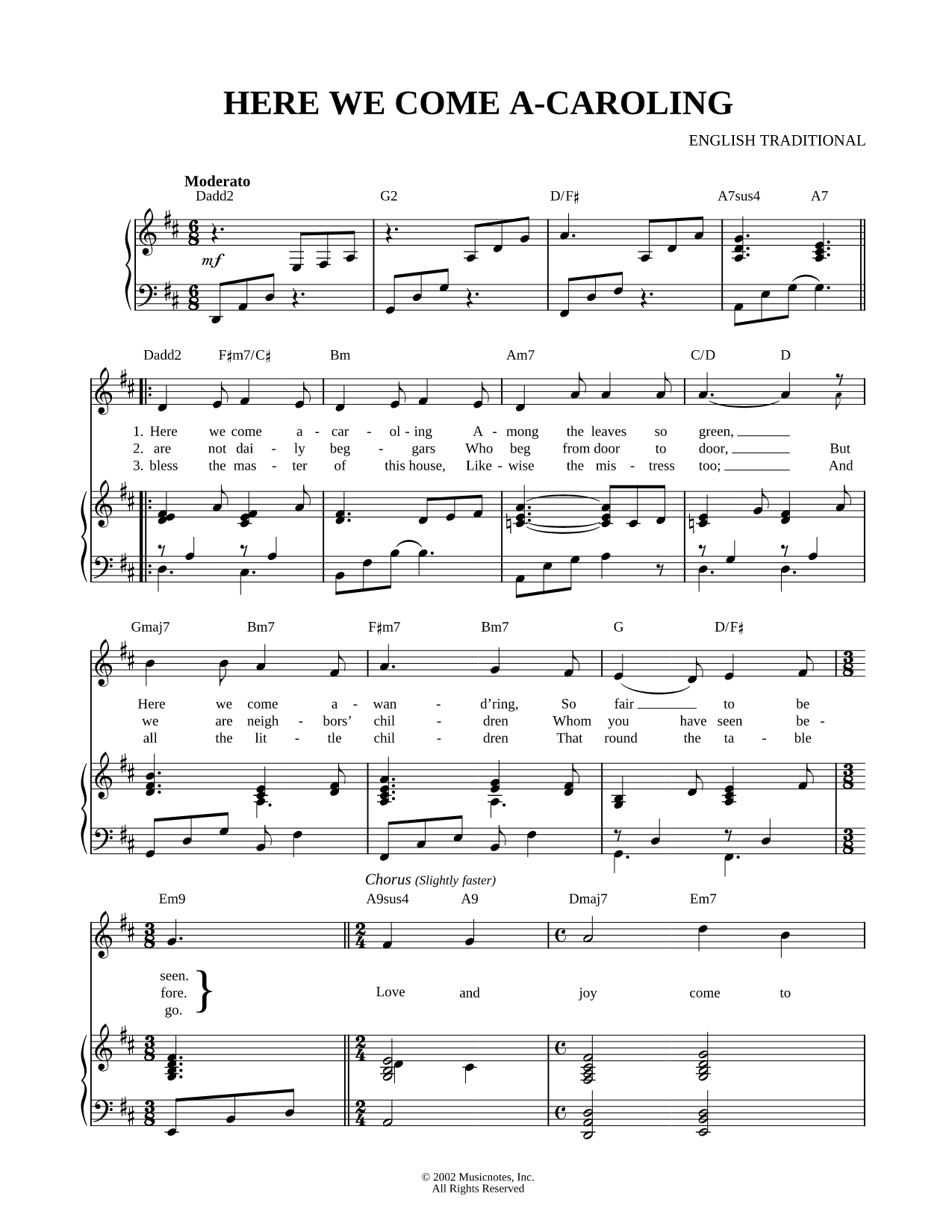 Here We Come A-Caroling