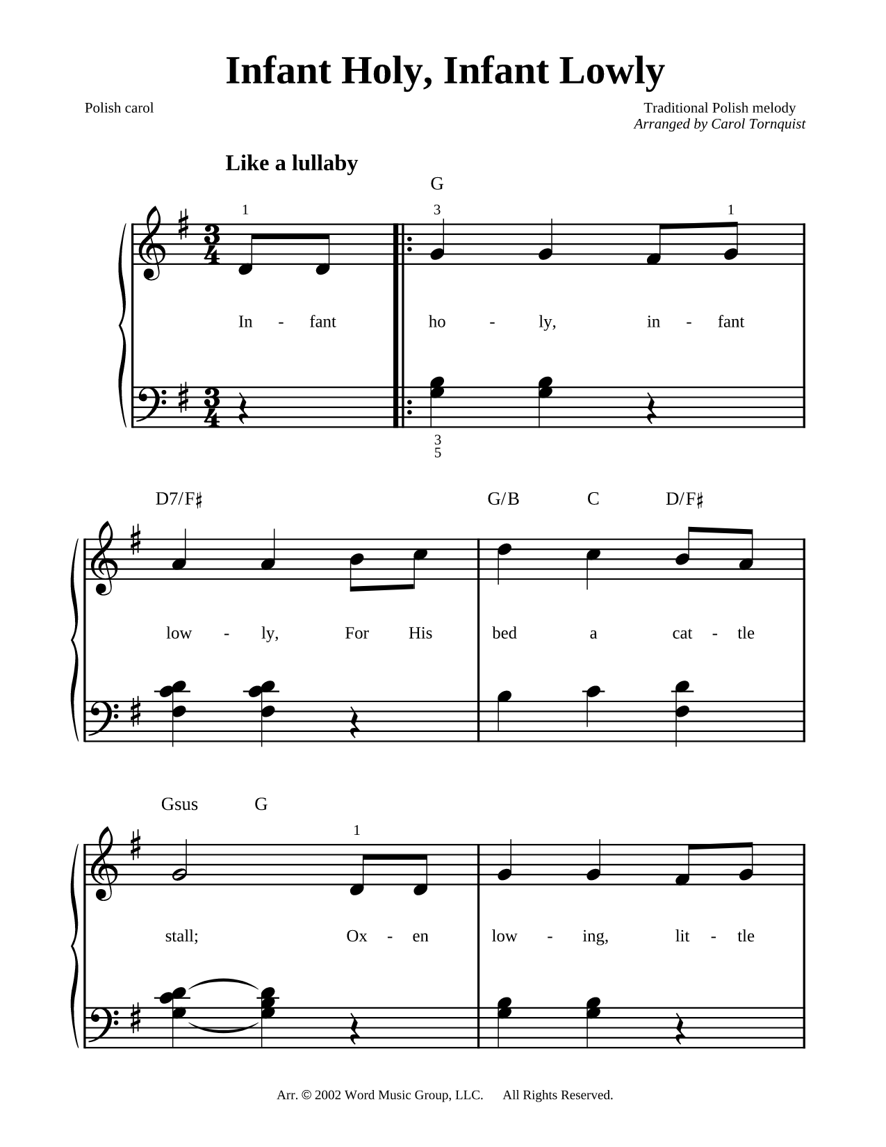 Infant Holy, Infant Lowly