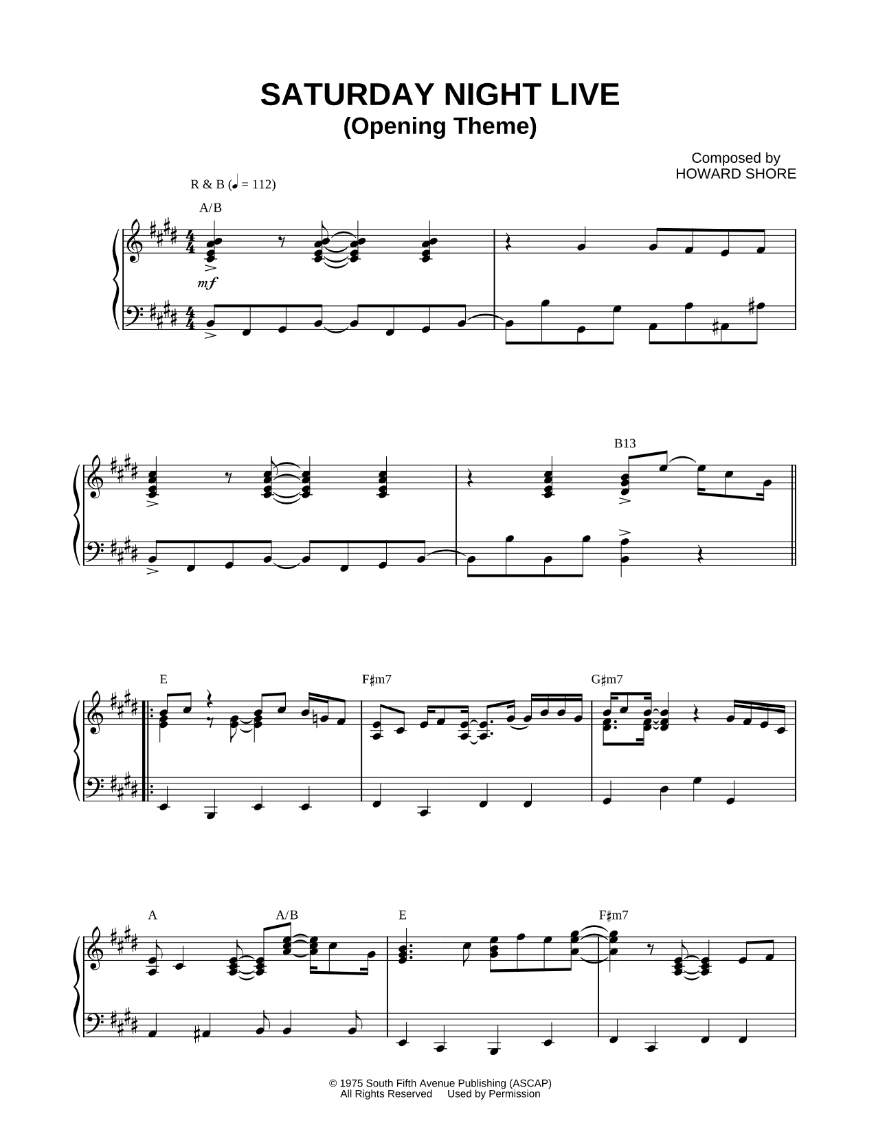 Saturday Night Live (Opening Theme)