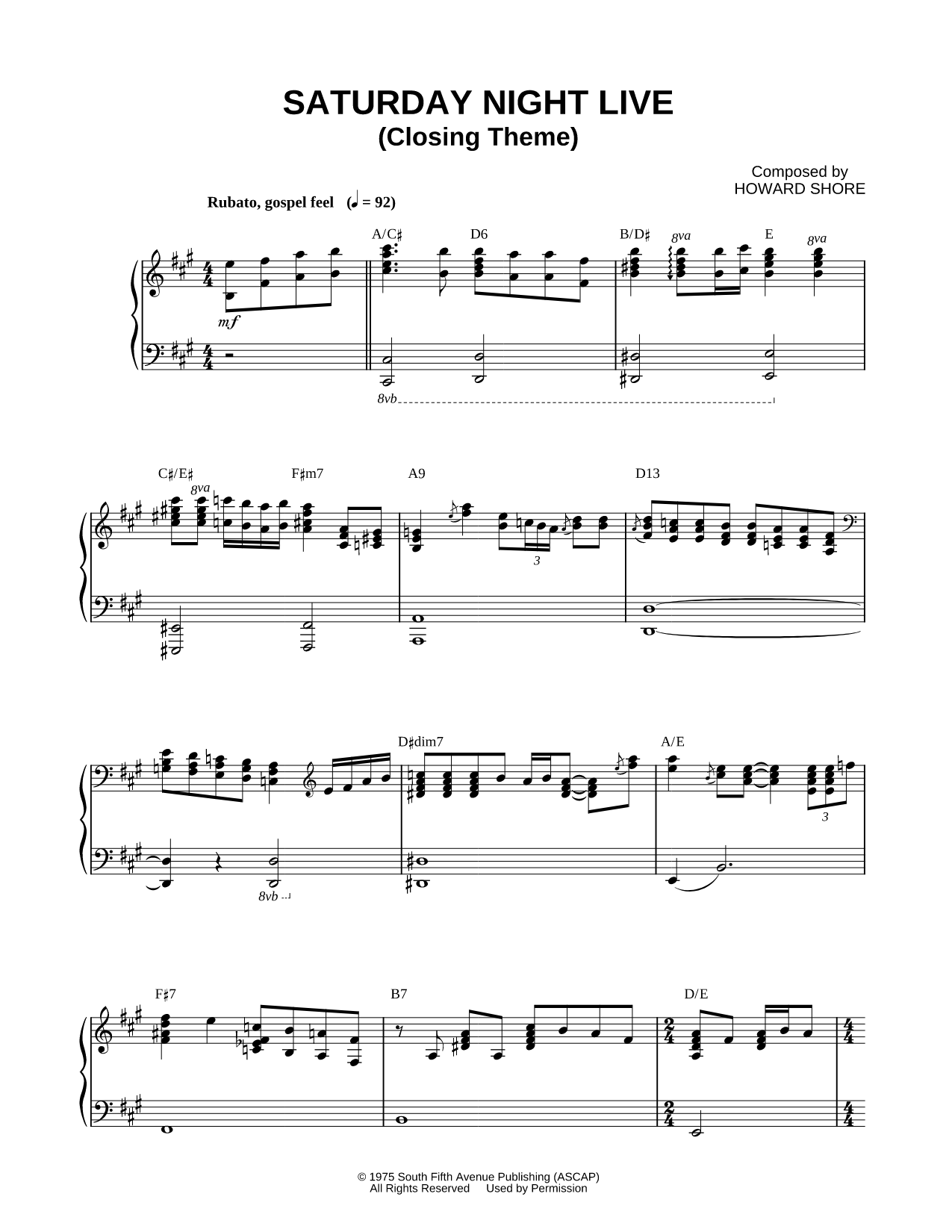 Saturday Night Live (Closing Theme)