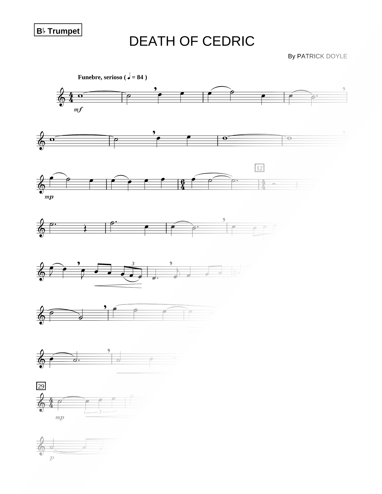 Death of Cedric - Trumpet