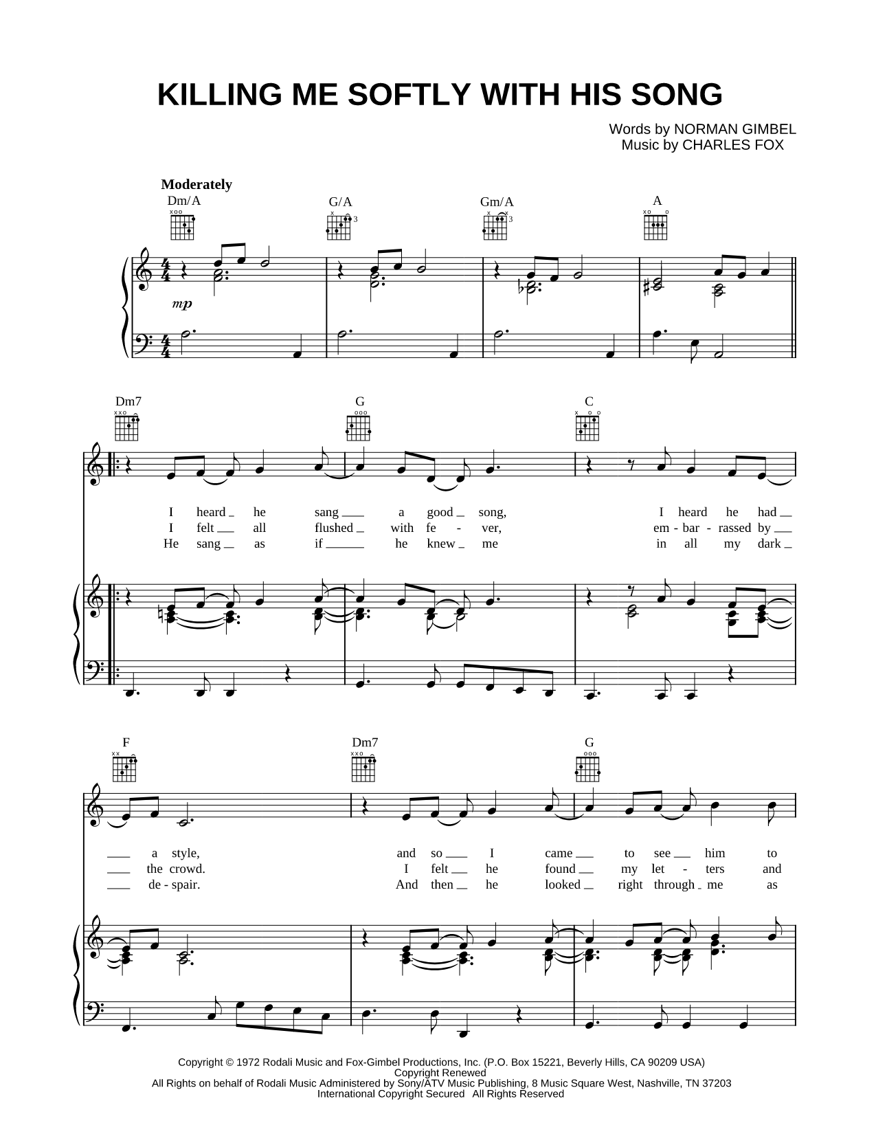 Killing Me Softly with His Song
