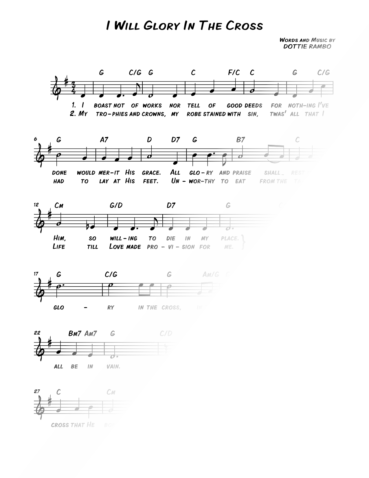 I Will Glory In the Cross