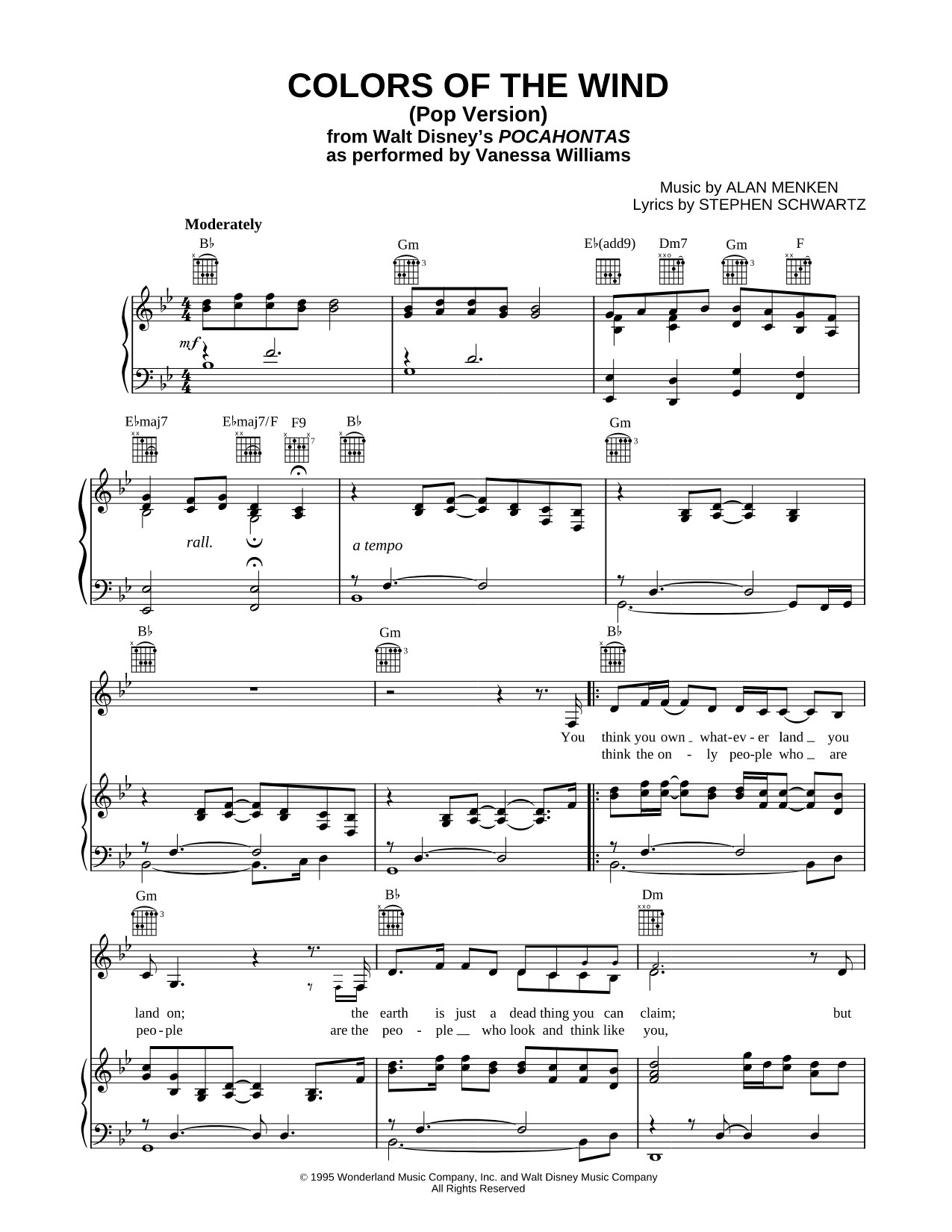 Colors of the Wind (Pop Version)