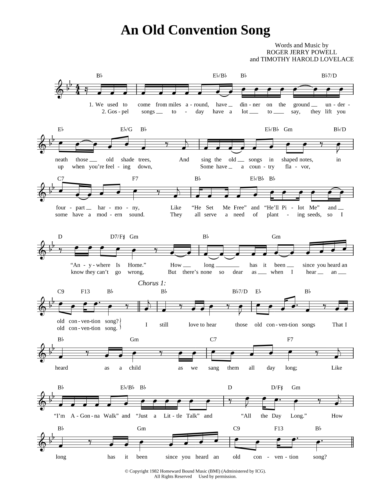 An Old Convention Song