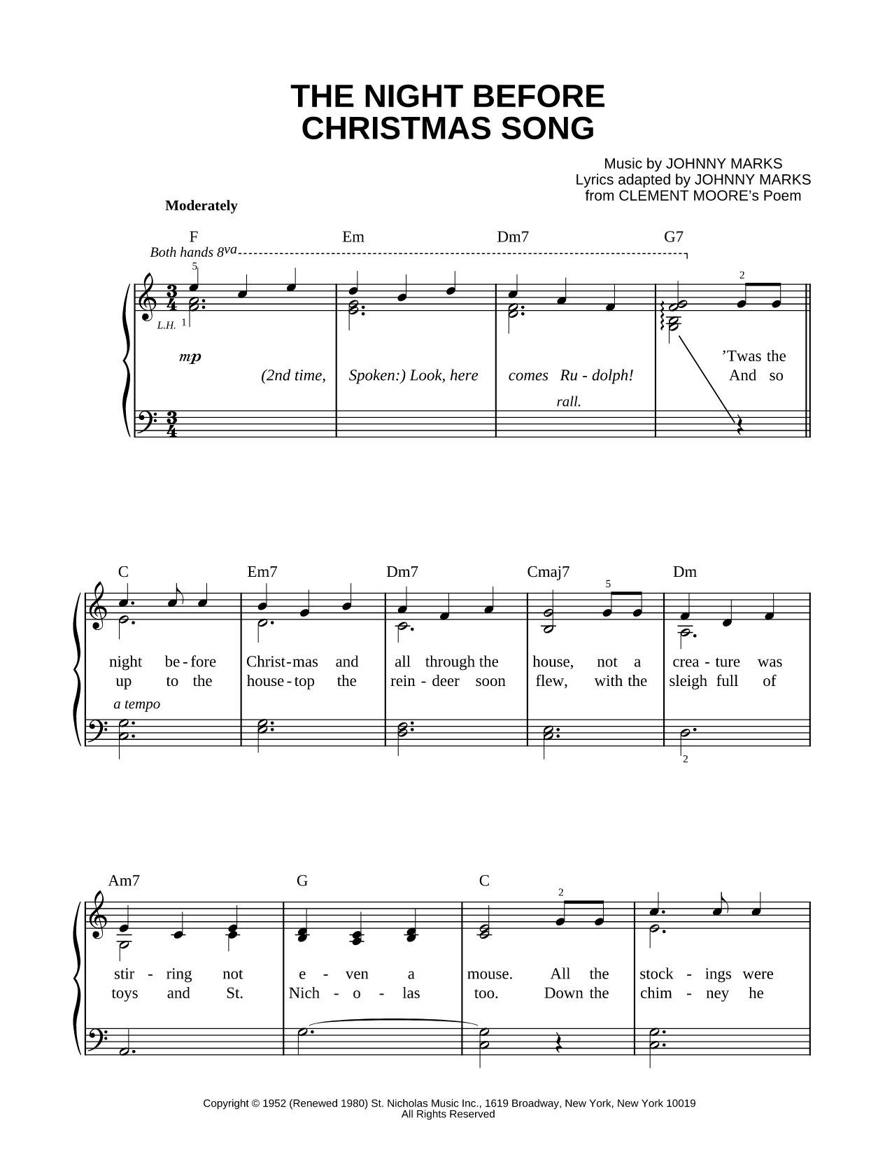 The Night Before Christmas Song