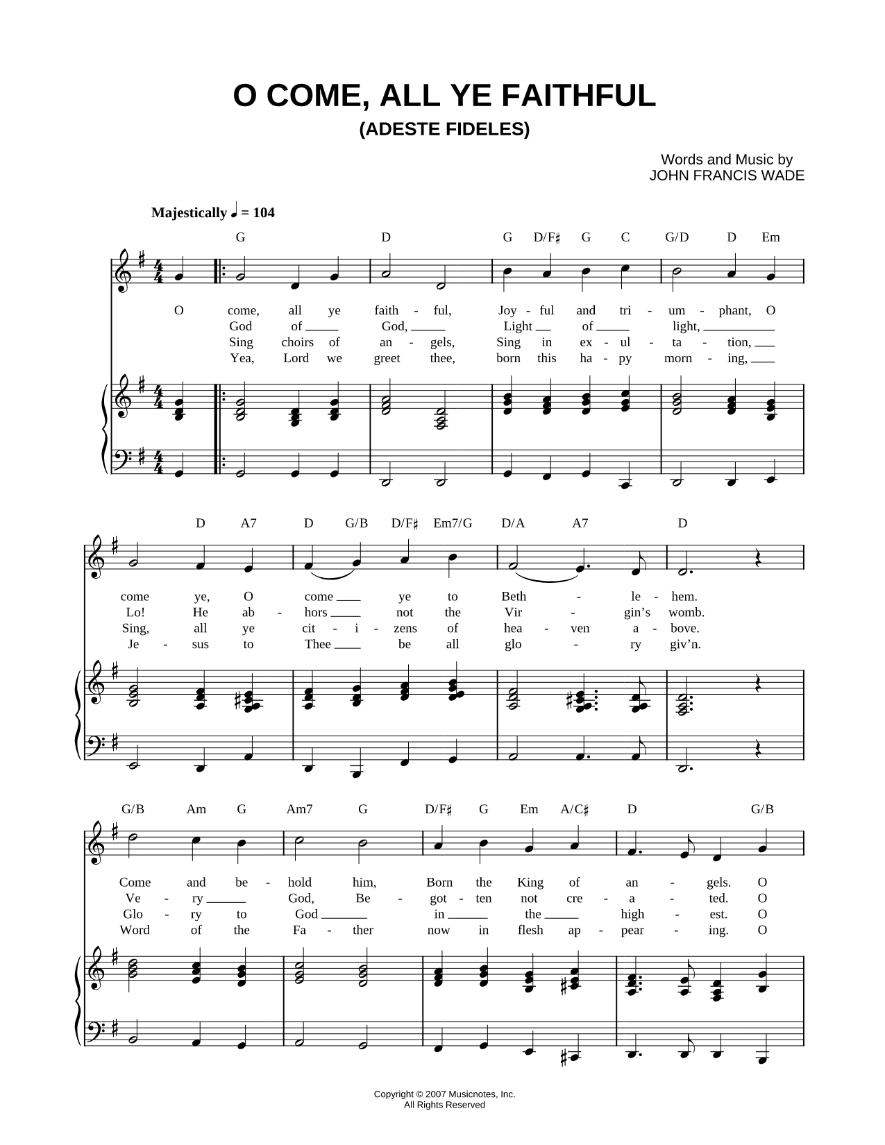 O Come, All Ye Faithful