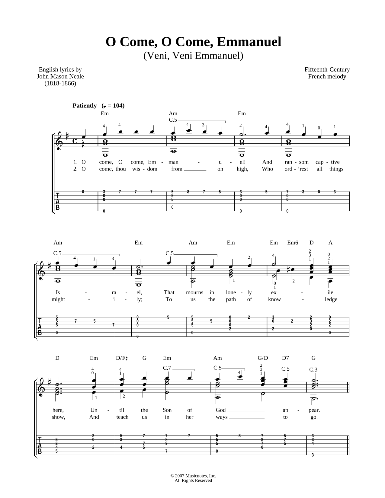 O Come, O Come, Emmanuel