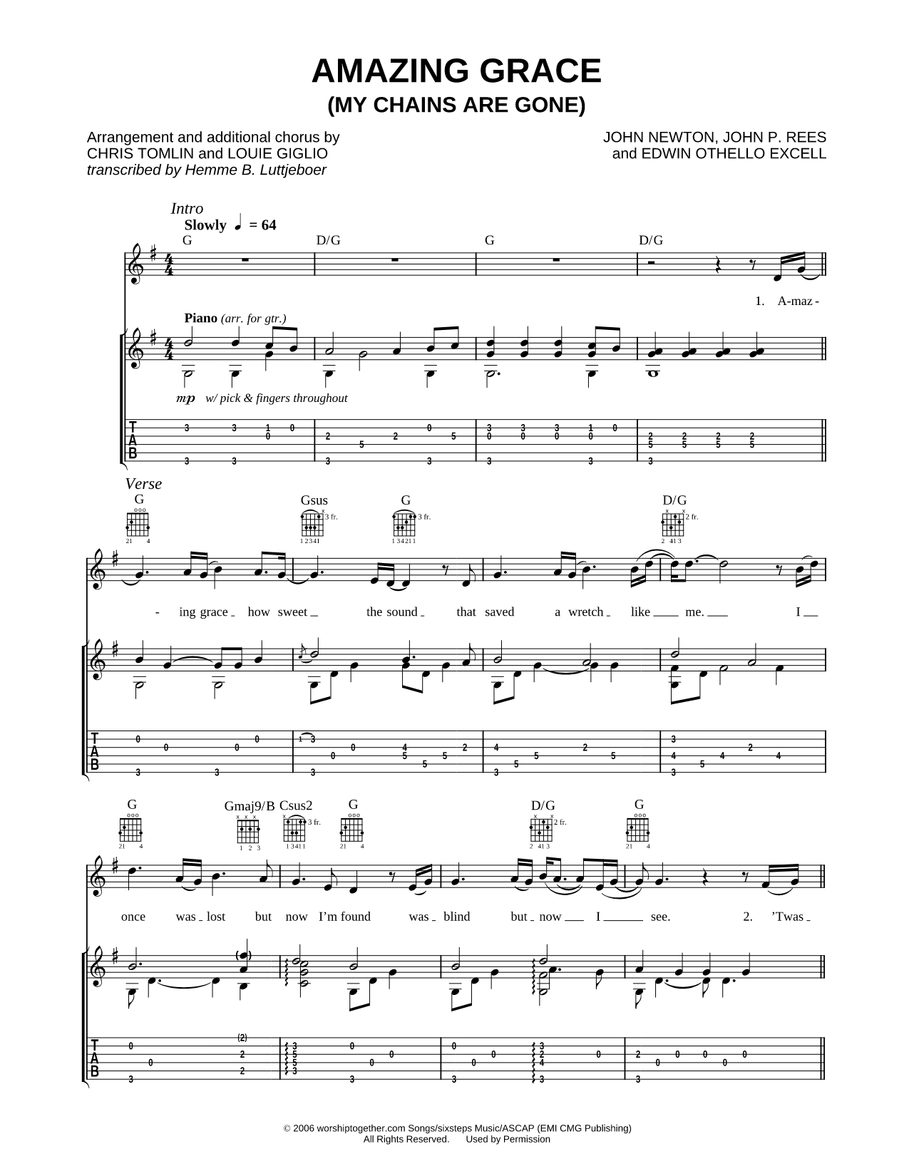 Amazing Grace (My Chains Are Gone)