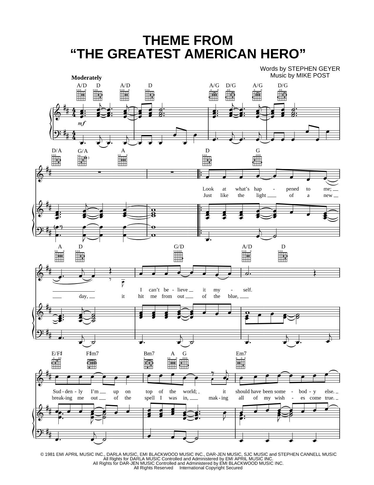 Theme from "The Greatest American Hero"