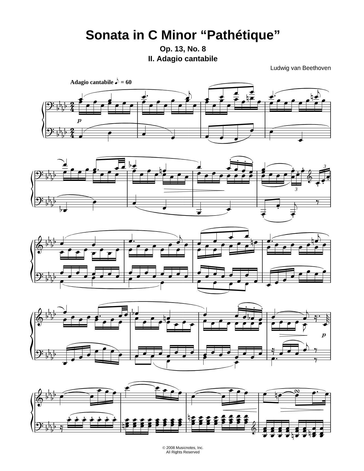 Piano Sonata No. 8 in C Minor "Pathetique": II. Adagio cantabile