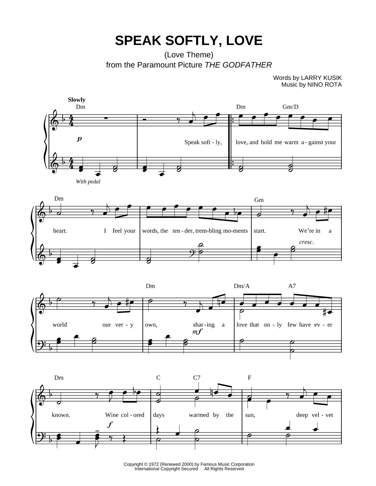 Speak Softly, Love (Love Theme)