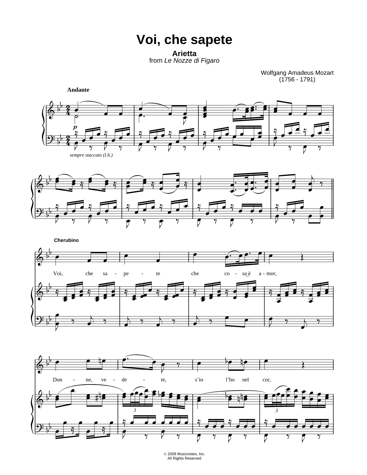 Voi che sapete
