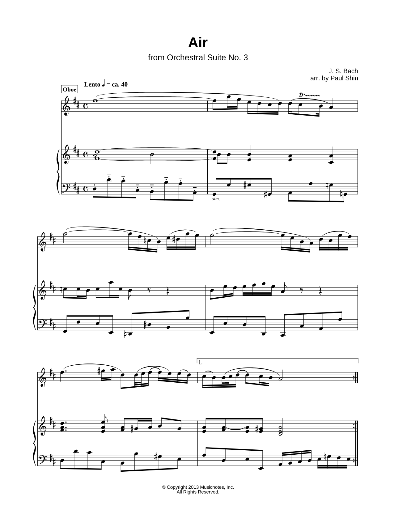 Air on the G String - Piano Accompaniment