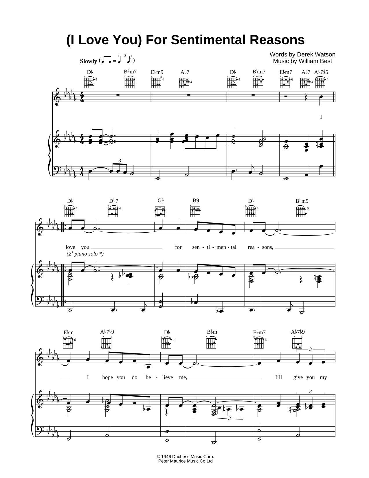 (I Love You) For Sentimental Reasons