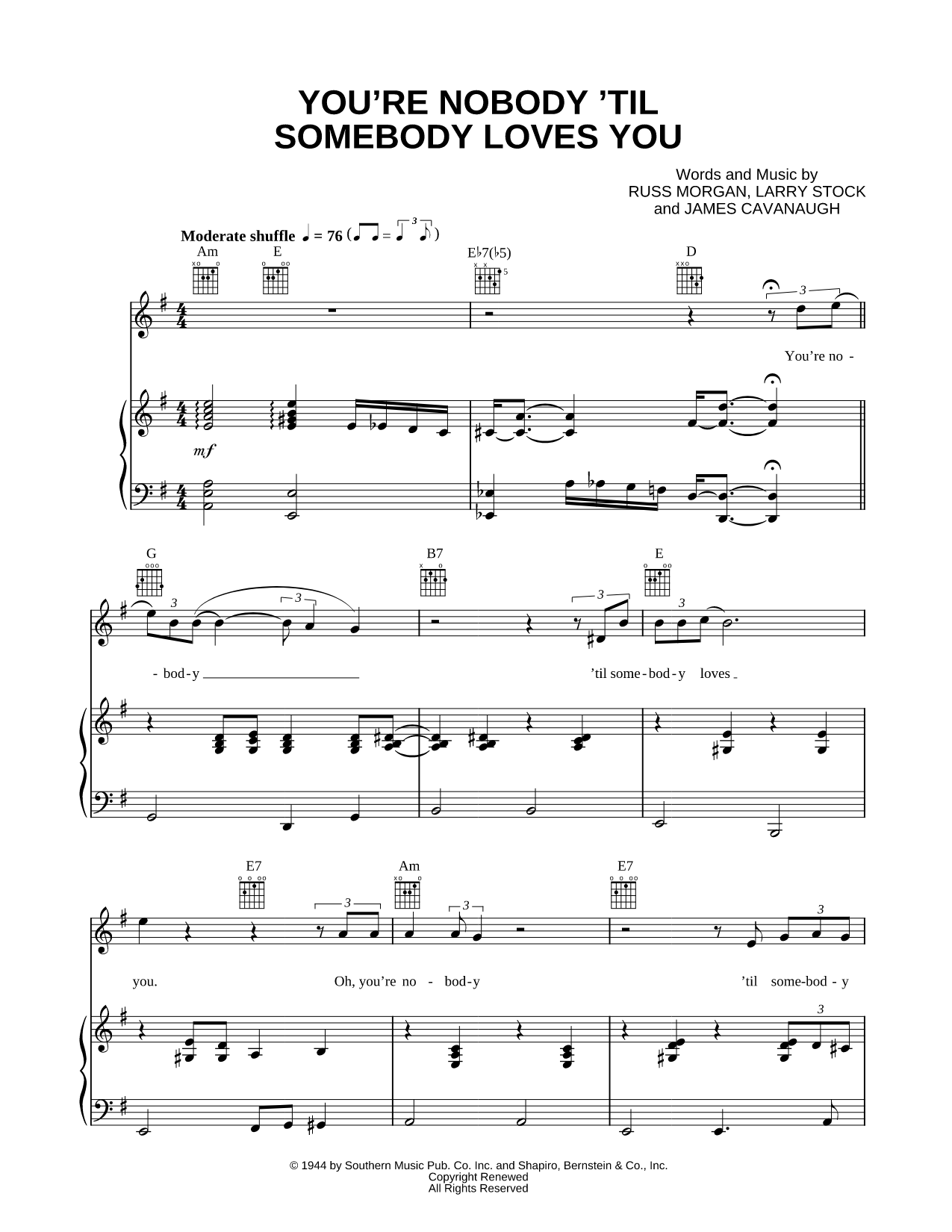 You're Nobody 'Til Somebody Loves You