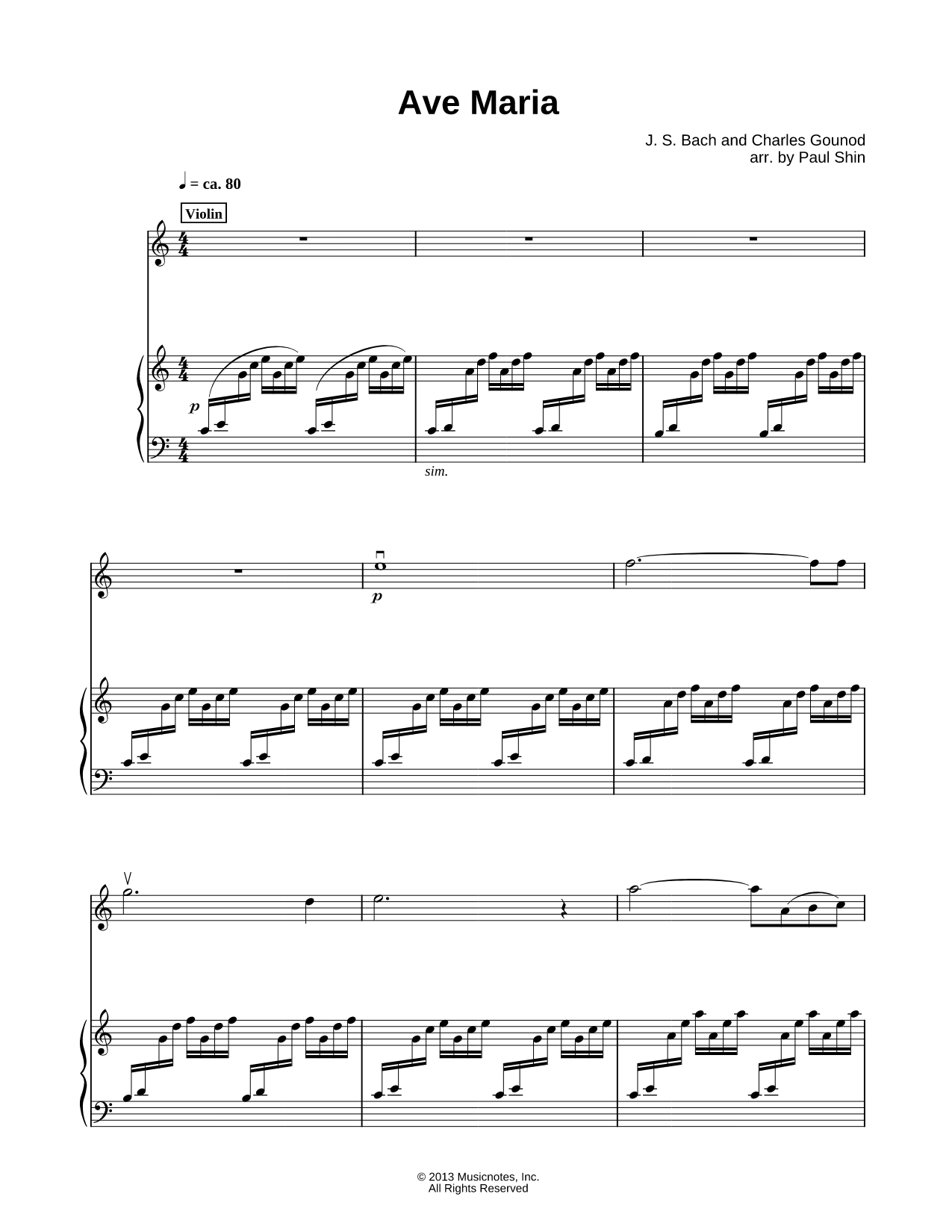 Ave Maria - Piano Accompaniment (Violin)