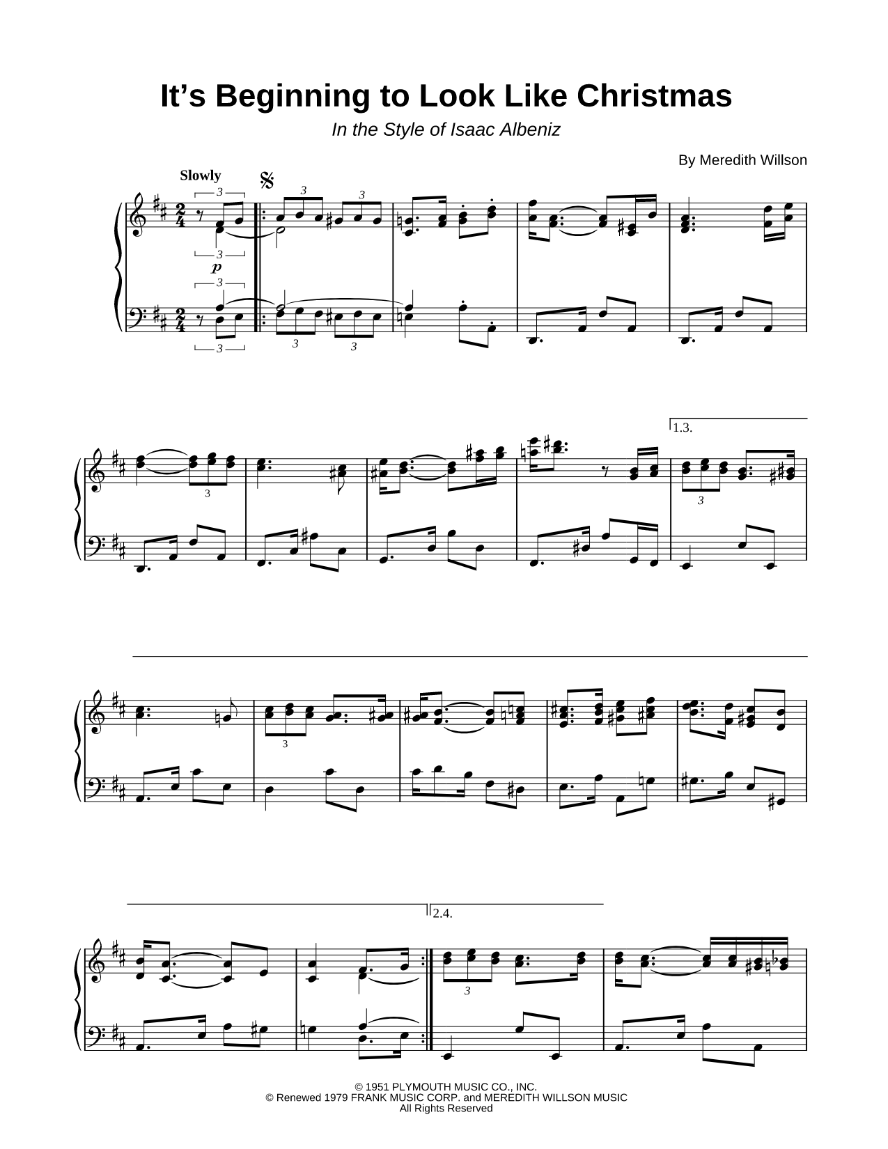 It's Beginning to Look a Lot Like Christmas - In the Style of Isaac Albeniz