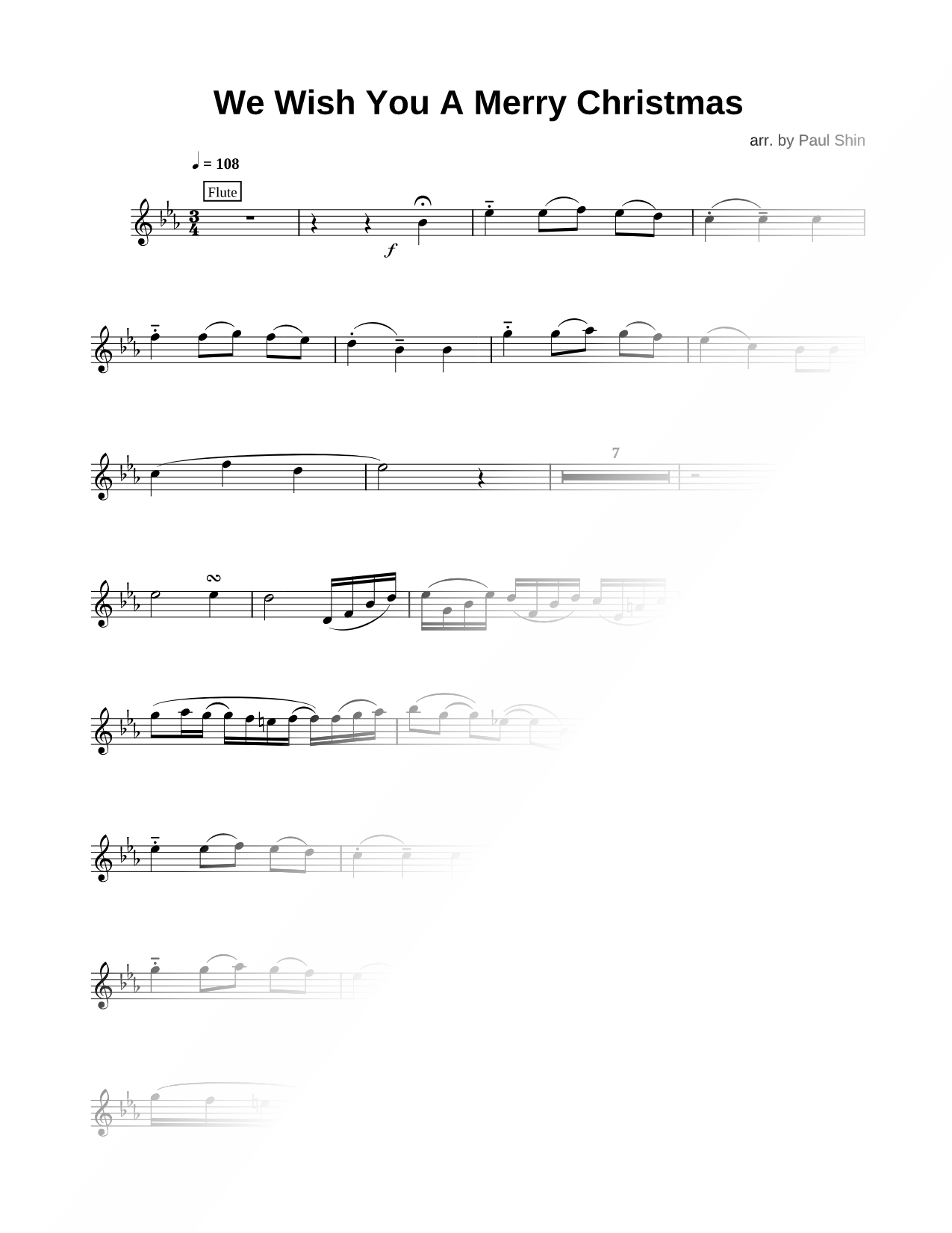 We Wish You a Merry Christmas - Flute