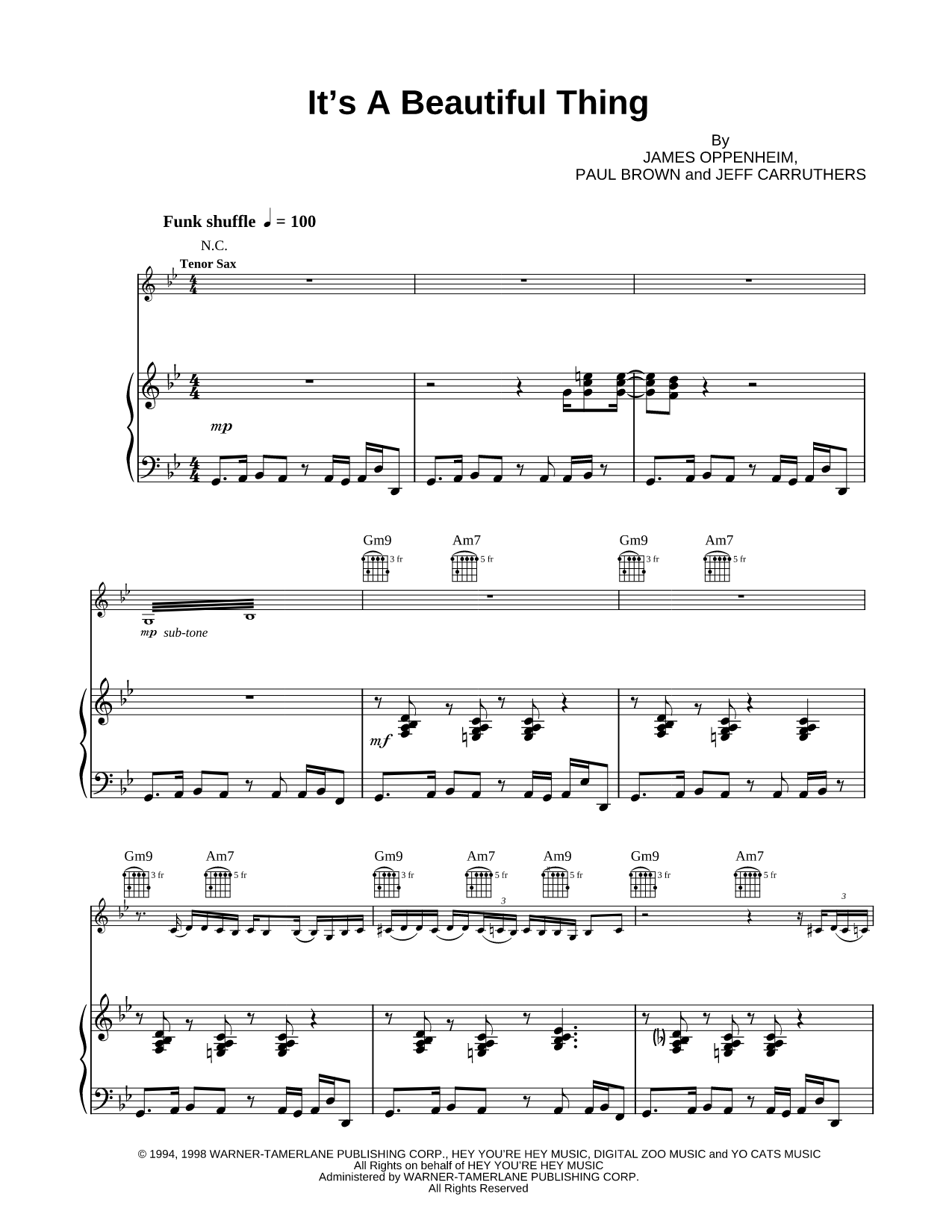 It's a Beautiful Thing - Piano Accompaniment