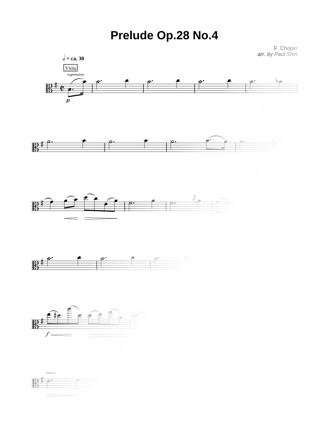 Prelude No. 4 in E Minor - Viola