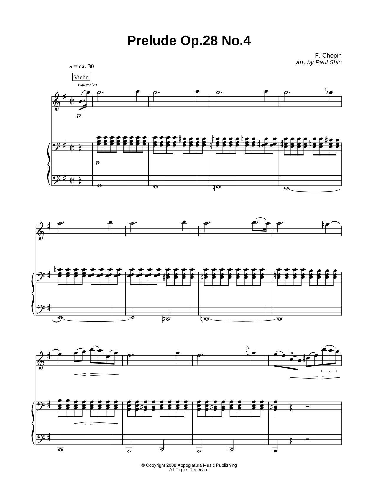 Prelude No. 4 in E Minor - Piano Accompaniment