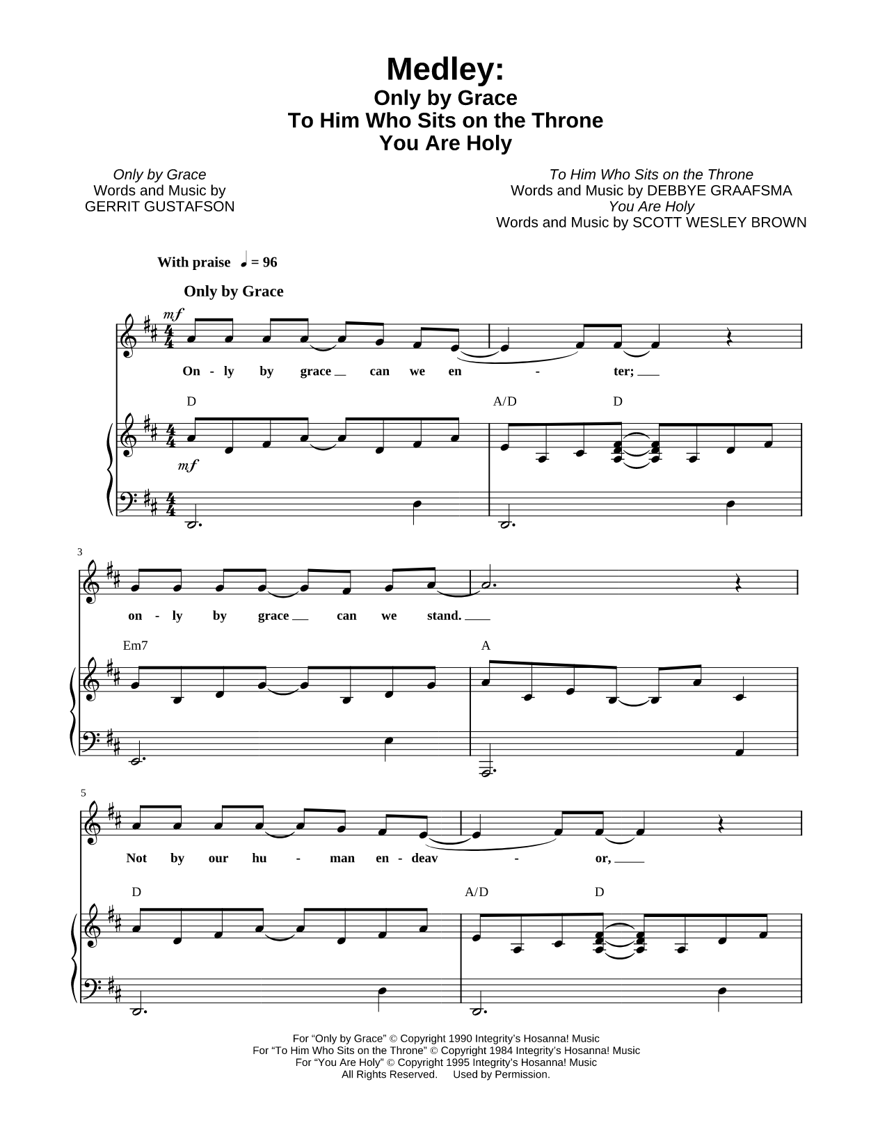 Medley: Only by Grace, To Him Who Sits on the Throne, You are Holy