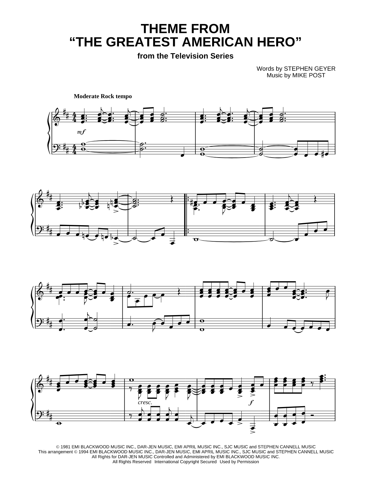 Theme from "The Greatest American Hero"
