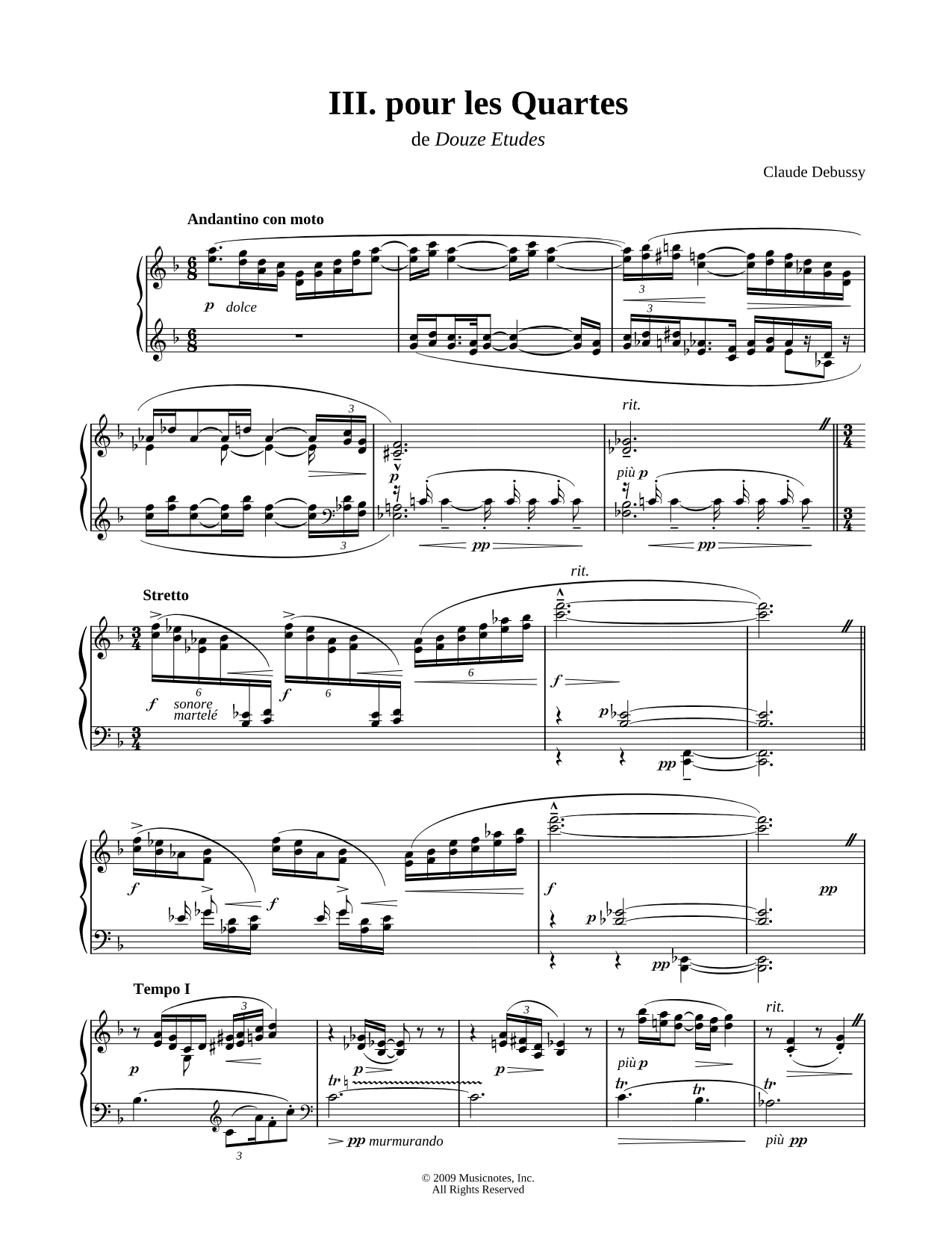 Etude III. pour les quartes
