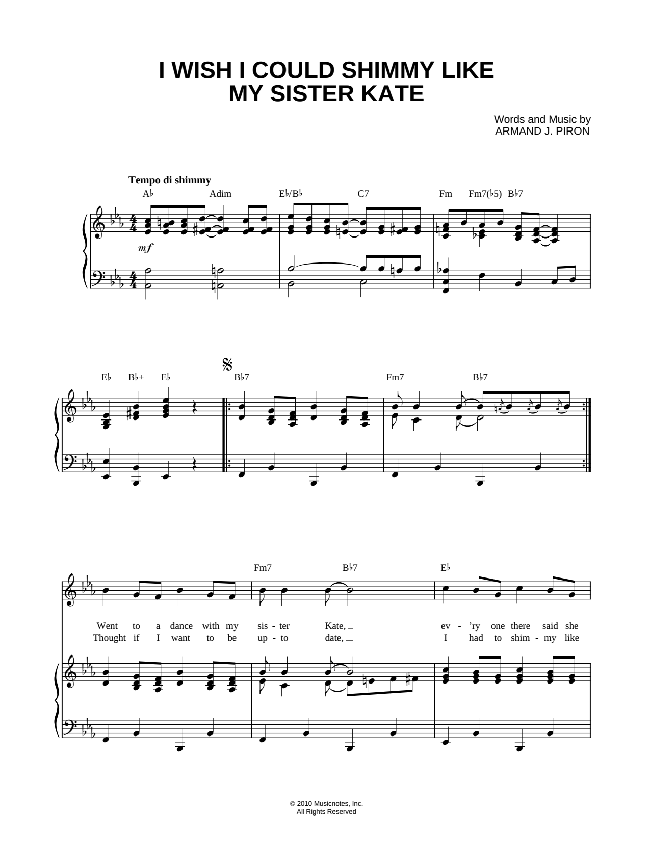 I Wish I Could Shimmy Like My Sister Kate