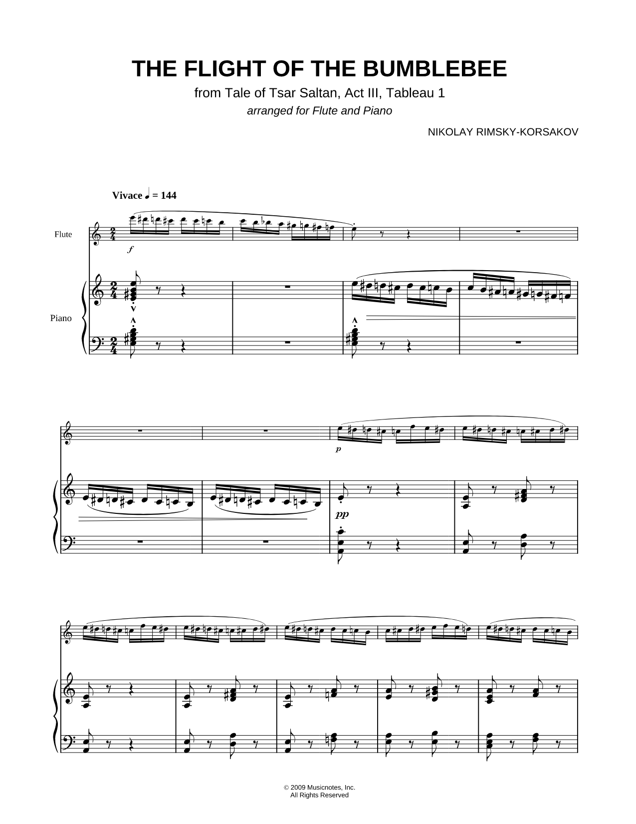 The Flight of the Bumblebee - Piano Accompaniment