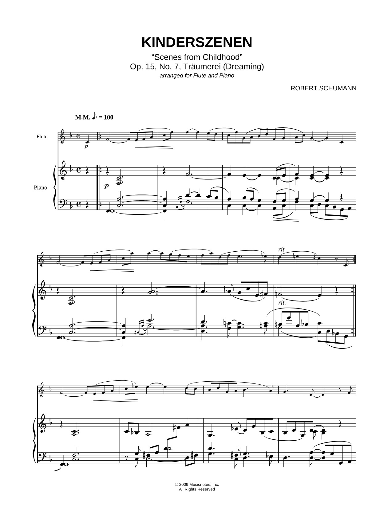 Kinderszenen Op. 15, No. 7, Träumerei - Piano Accompaniment