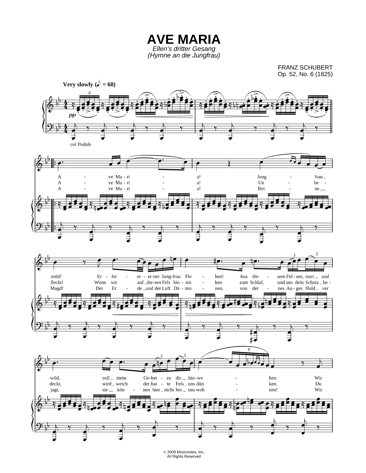 Ave Maria - Opus 52, No. 6 (German version)