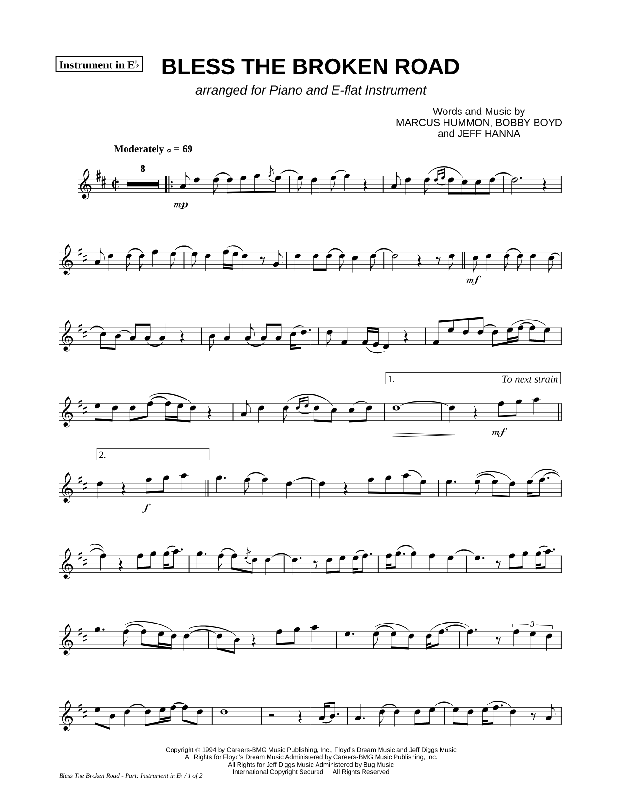 Bless the Broken Road - Eb Instrument