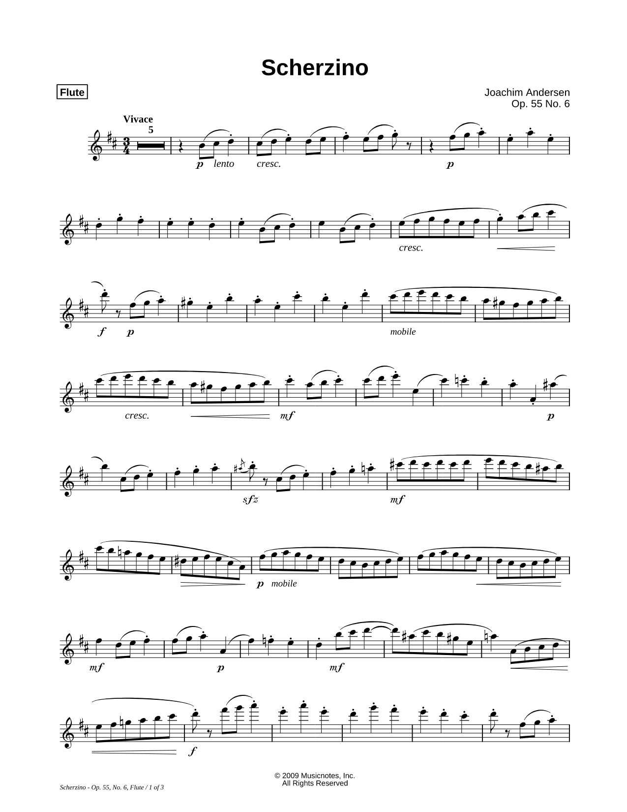 Scherzino, Op. 55, No. 6 - Flute