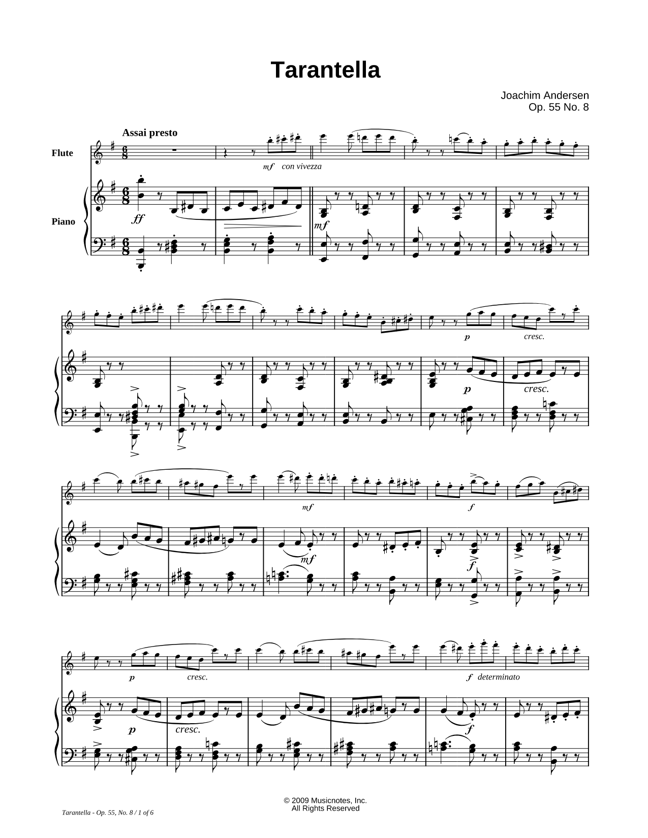 Tarantella, Op. 55, No. 8 - Piano Accompaniment (Flute)