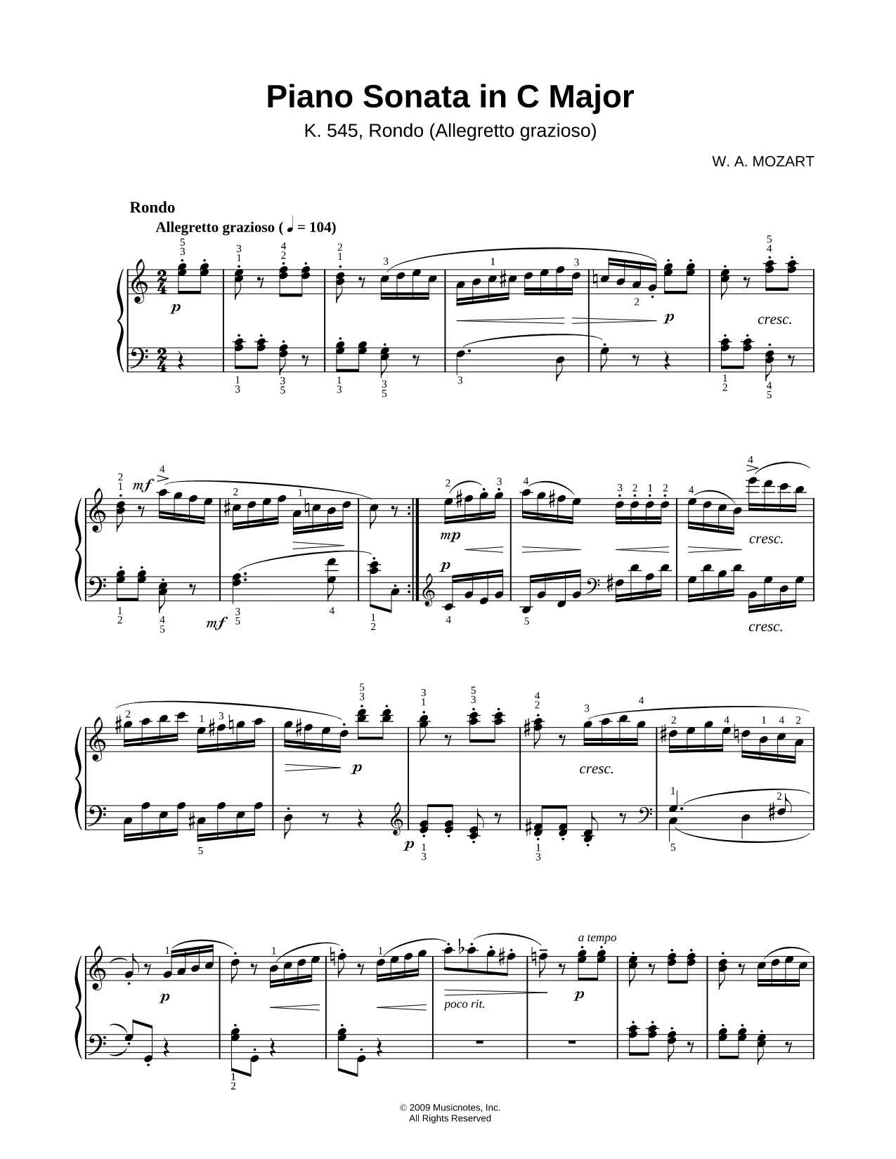 Piano Sonata in C Major, K. 545: III. Rondo