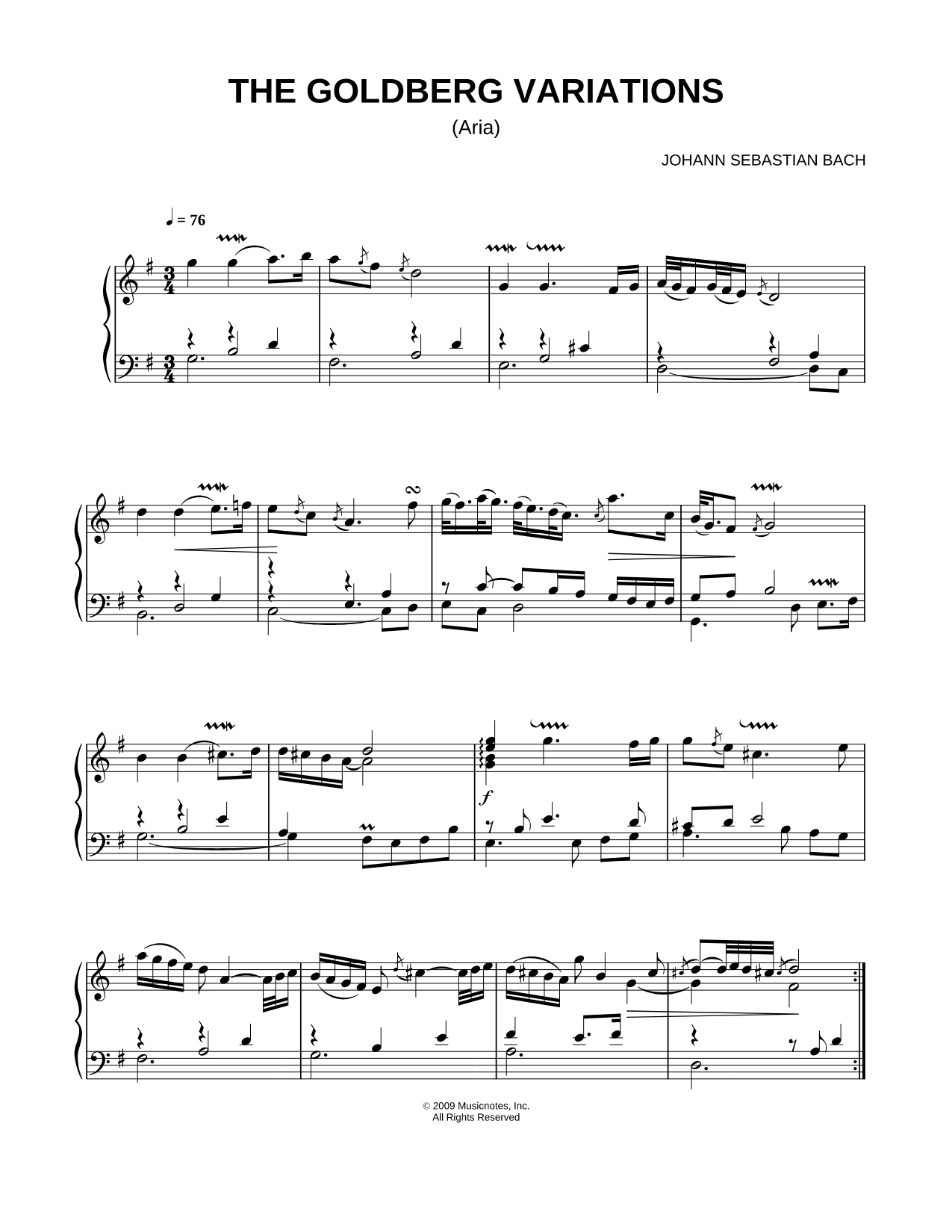 The Goldberg Variations, BWV 988: Aria