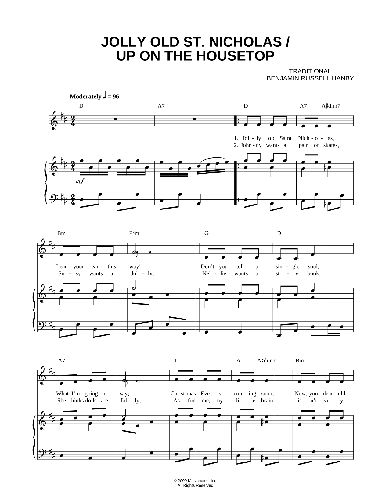 Jolly Old Saint Nicholas / Up on the Housetop