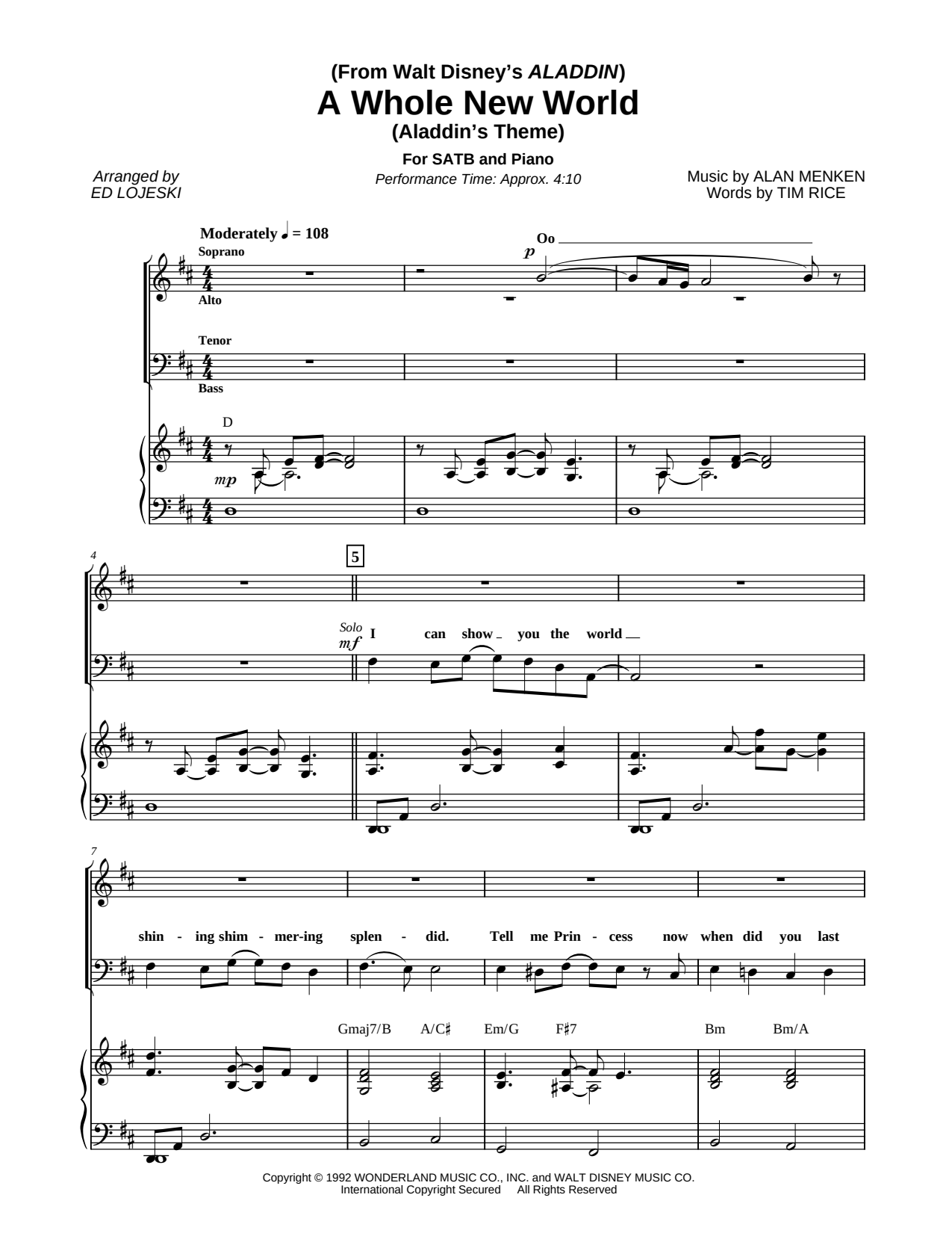 A Whole New World (Aladdin's Theme)