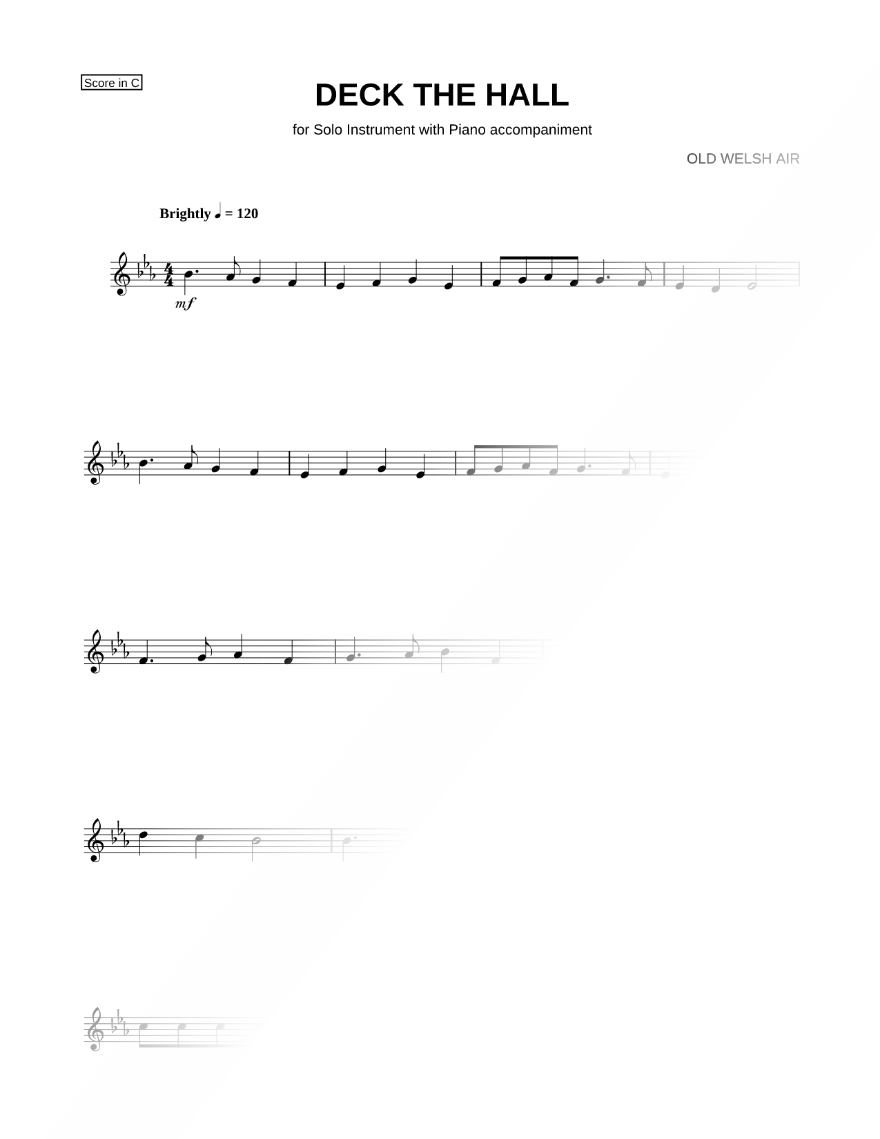 Deck the Halls - C Instrument