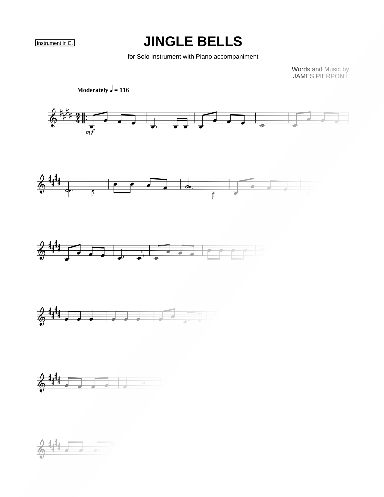 Jingle Bells - Eb Instrument