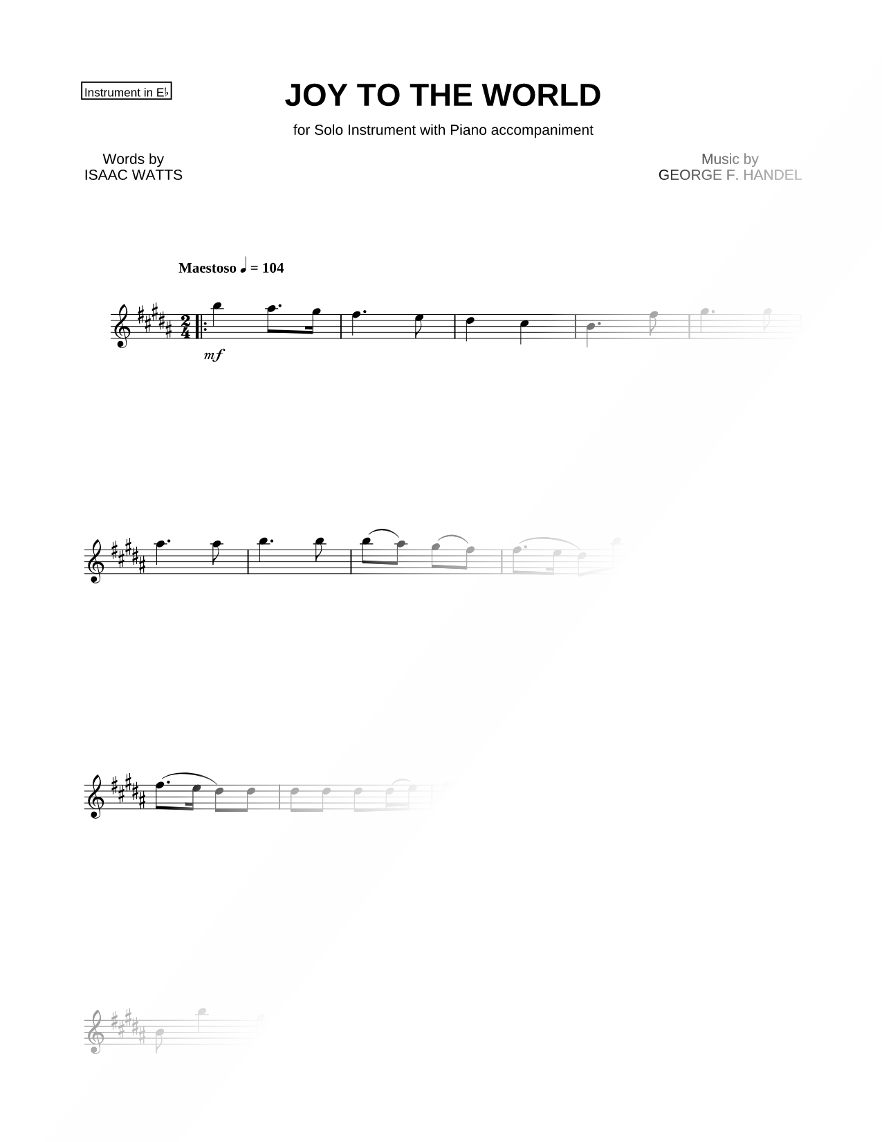 Joy to the World - Eb Instrument
