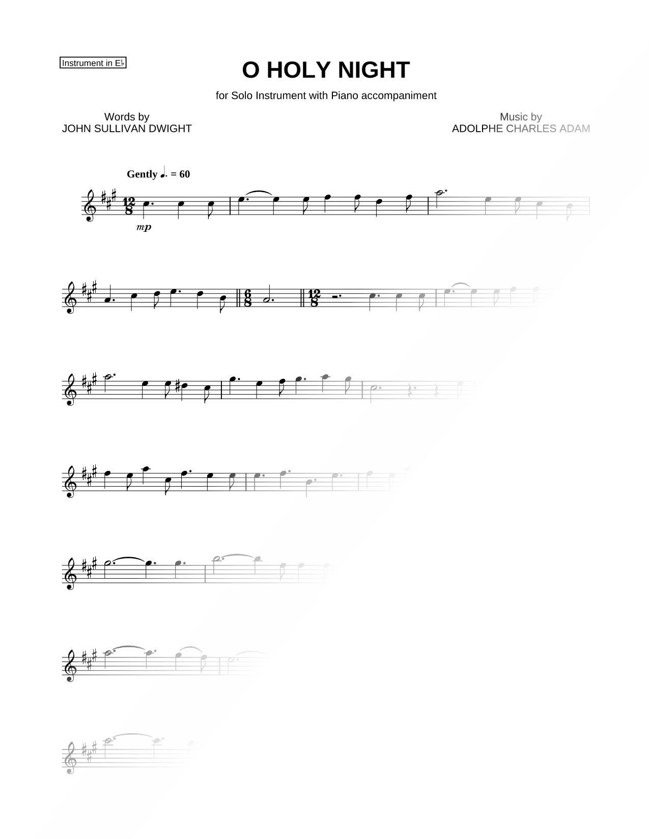 O Holy Night - Eb Instrument