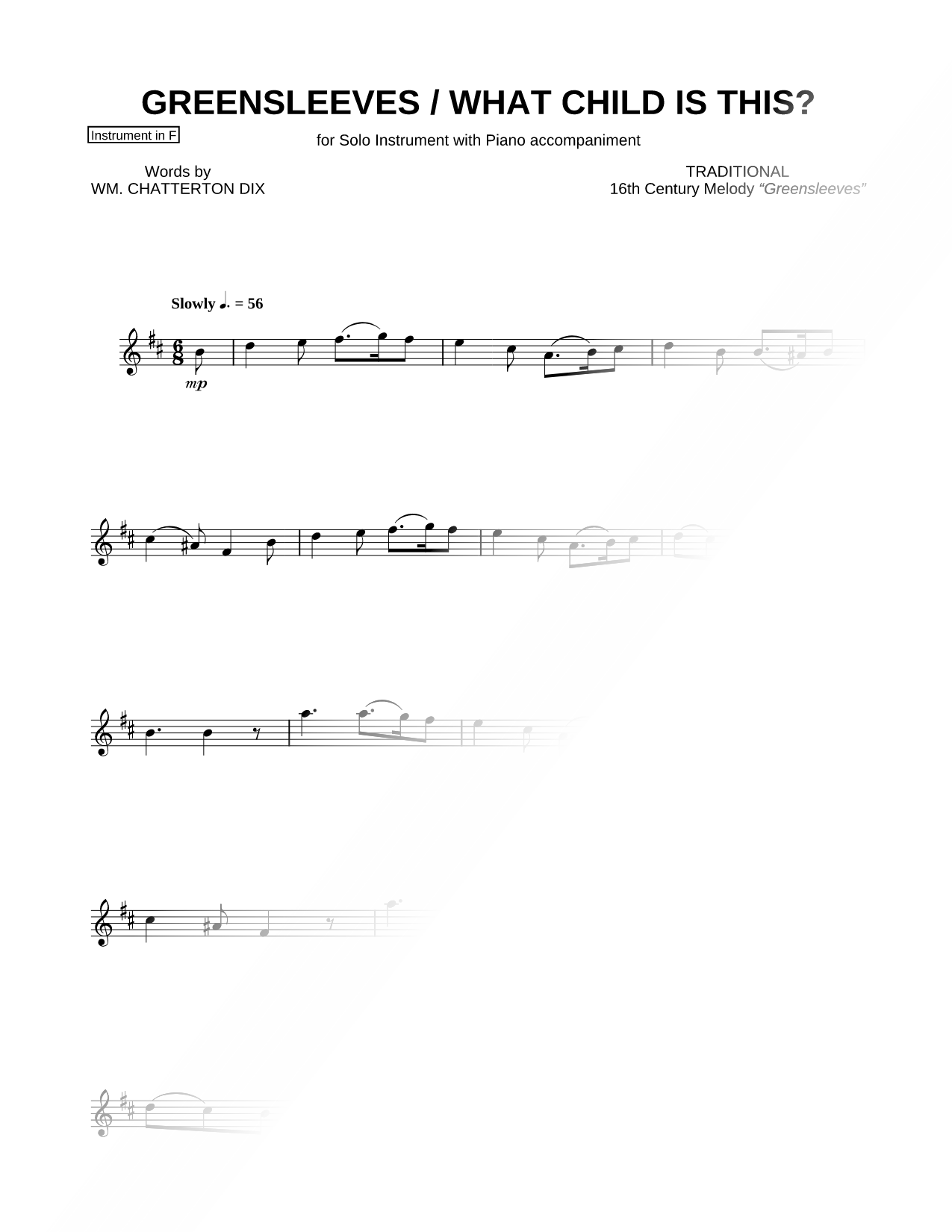 What Child Is This? - F Instrument